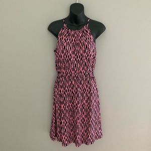 Banana republic, size XS, ikat sleeveless, pink, and black dress, EUC